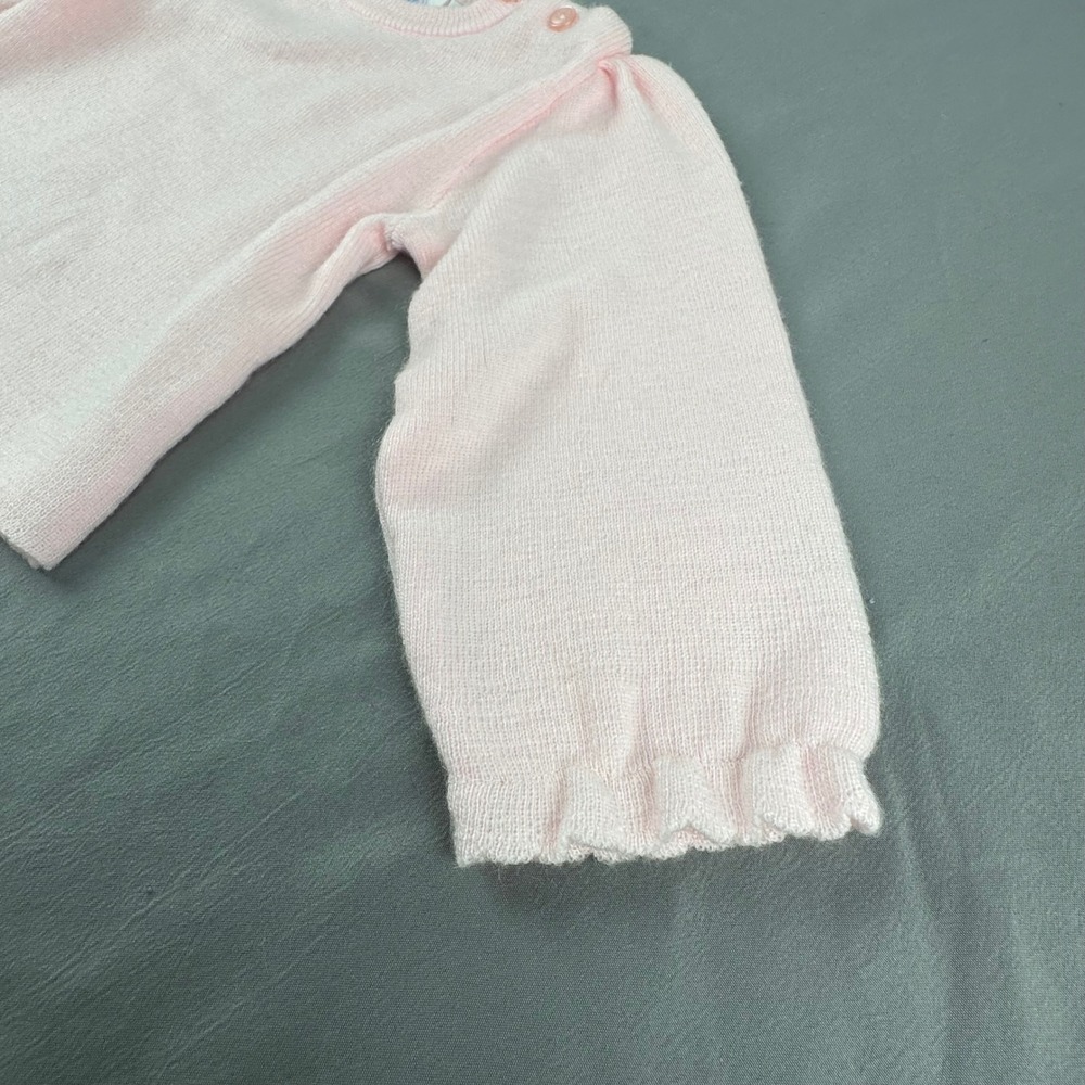 Vintage Mine Alone Pink Baby Sweater 24 Months Acrylic Made in Philippines - Picture 5 of 6